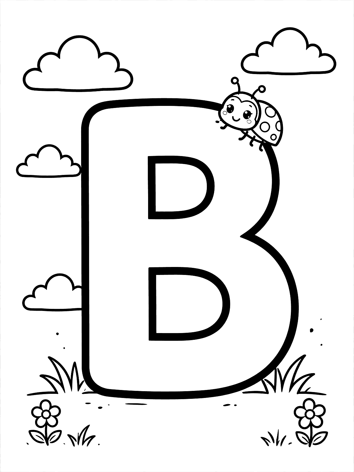 Litera B z biedronką