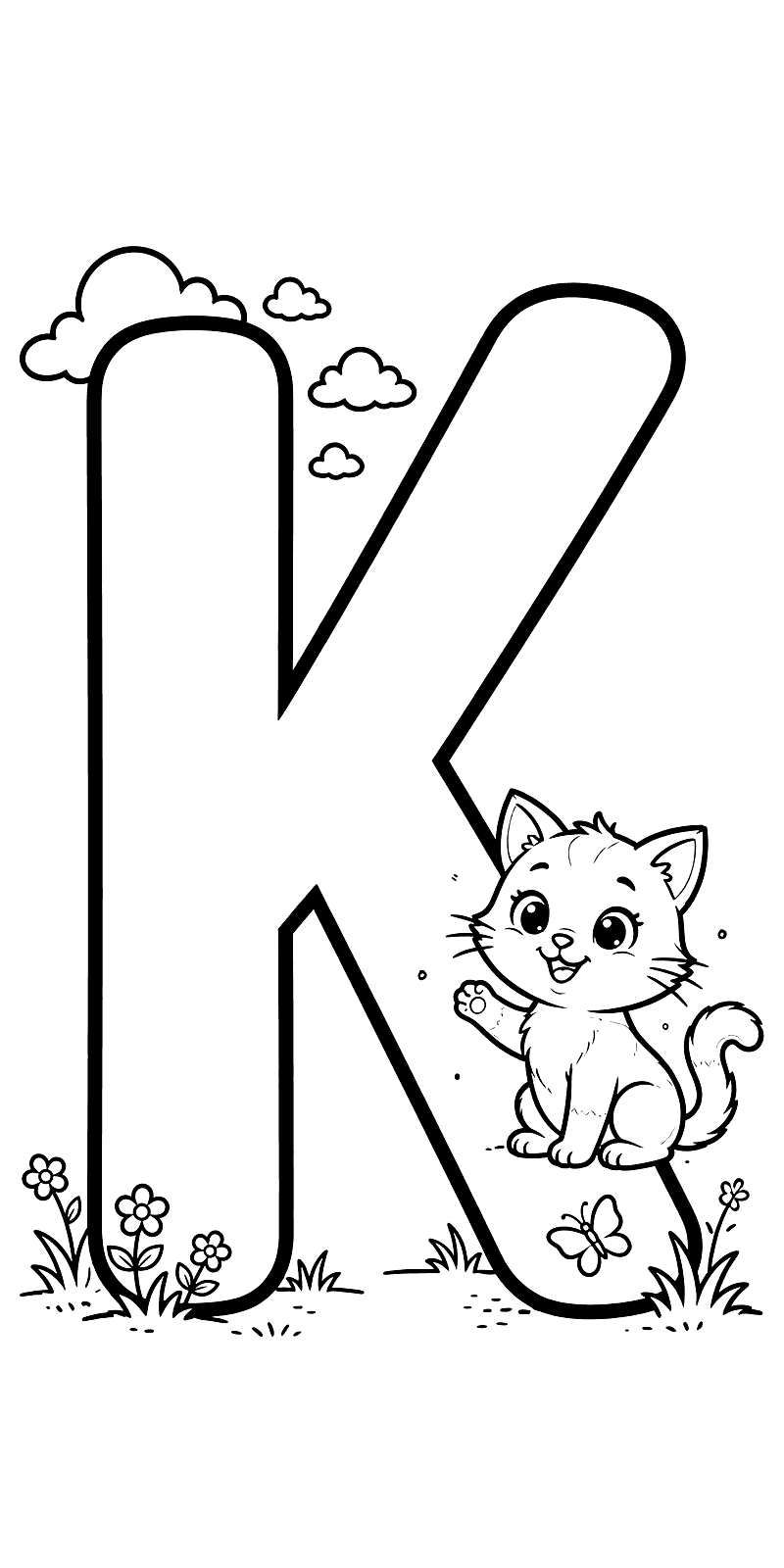 Litera K z kotkiem